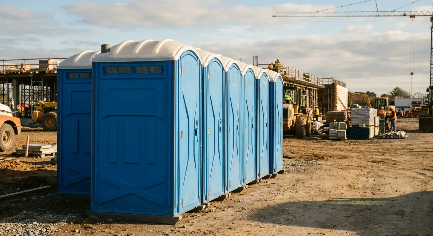 Luxury restroom trailer rental background in Stafford, CT